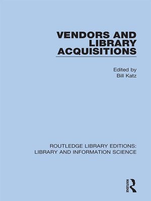 cover image of Vendors and Library Acquisitions